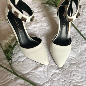 Aldo • Stelleto Heels w/ Gold Studded Ankle Strap